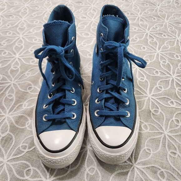 Converse All Star Teal/Blue High-Top Sneakers Women's Size 7 - Picture 2 of 12